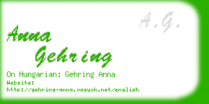anna gehring business card